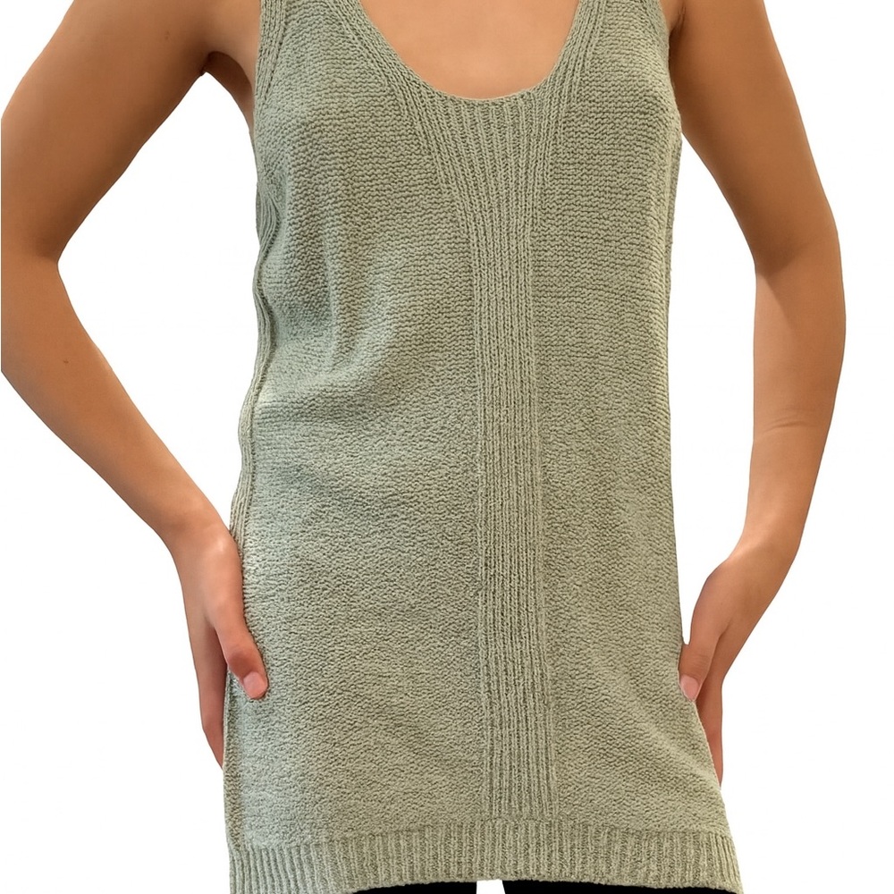 Green Knit Sleeveless Top